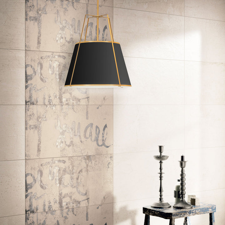 1LT Trapezoid Pendant GLD/BK Shade w/790Diff