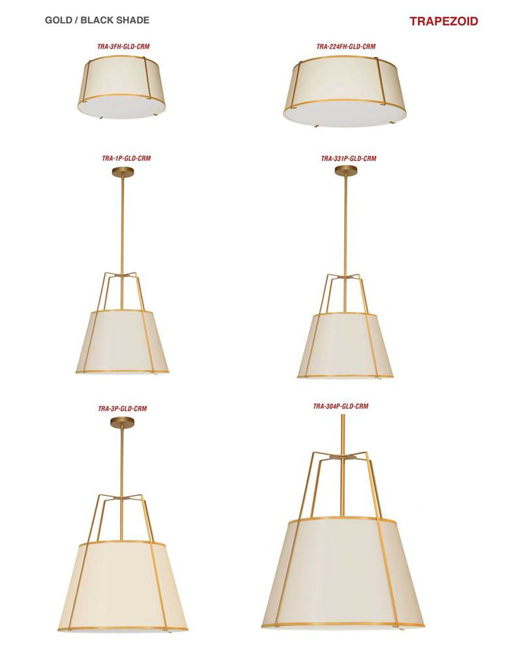 1LT Trapezoid Pendant GLS/CRM Shade w/790 Diff