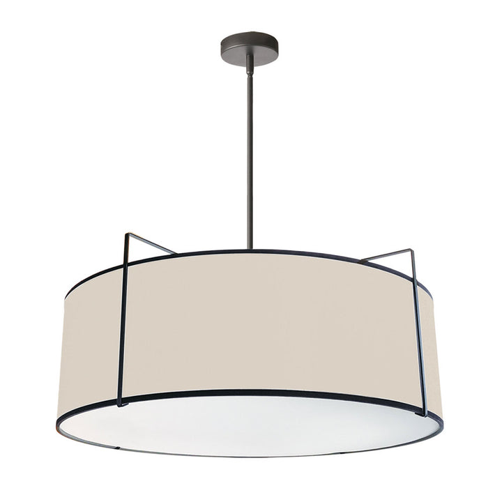 4LT Drum Pendant Black/CRM Shade w/ 790 Diff