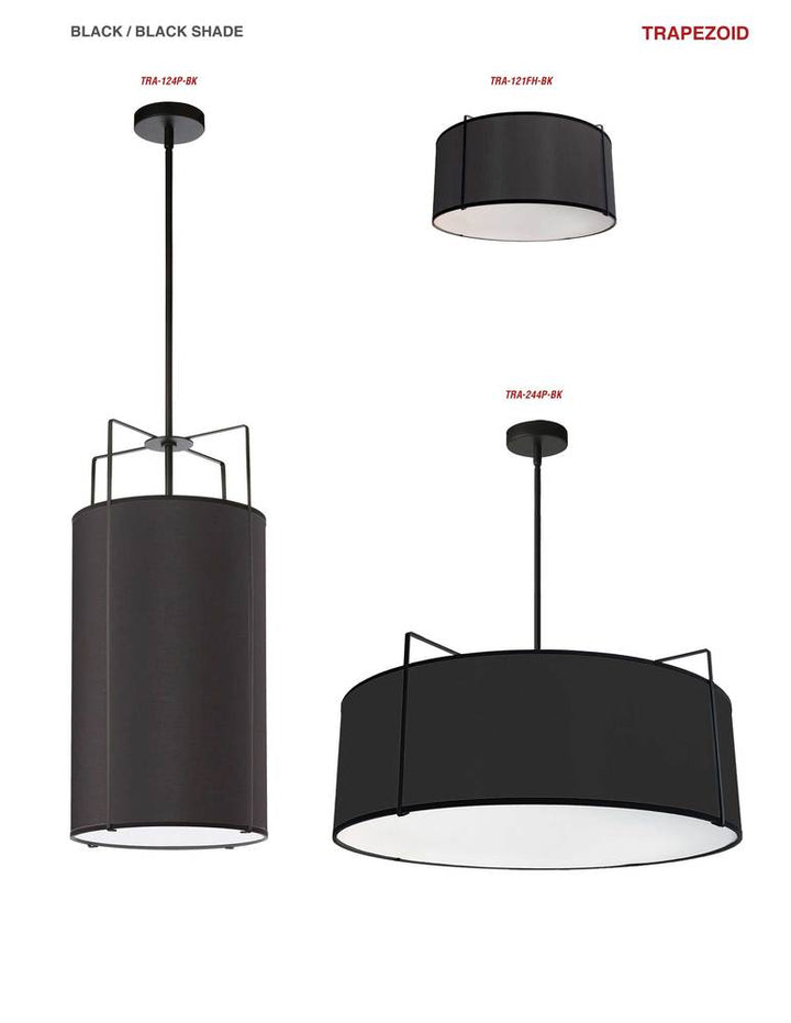 4LT Drum Pendant BK Shade w/790Diff