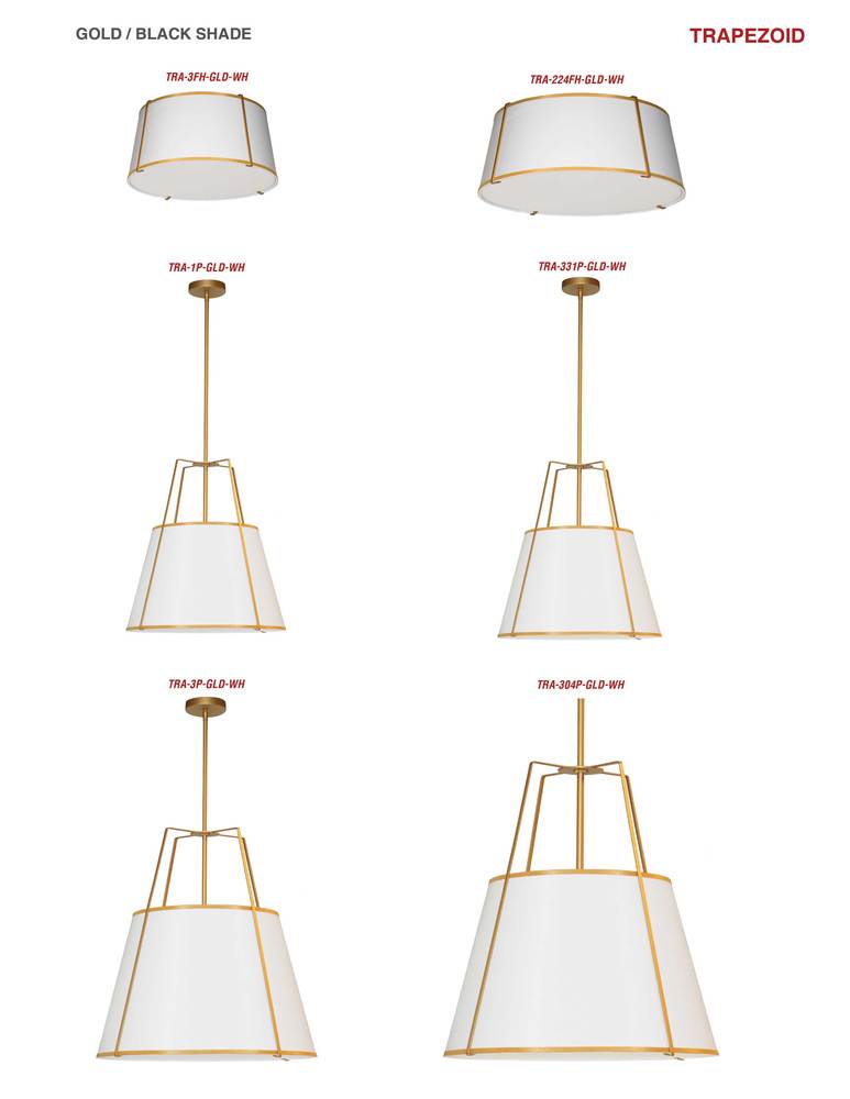 4LT Trapezoid Pendant WH Shade w/ 790 Diff