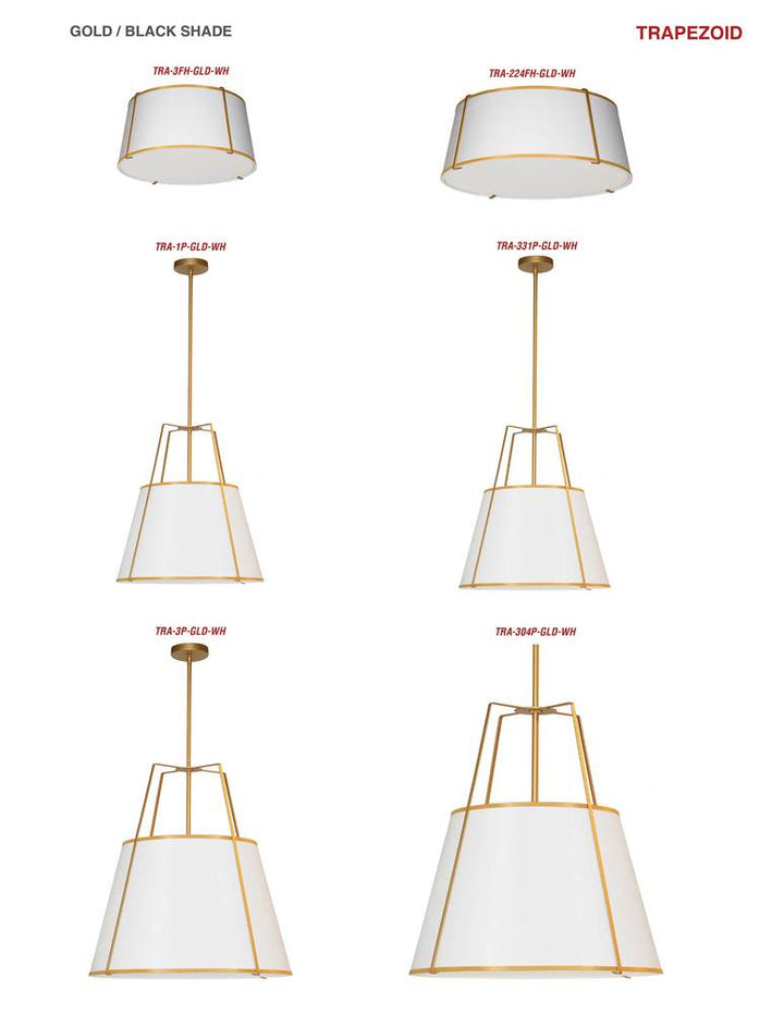 4LT Trapezoid Pendant WH Shade w/ 790 Diff