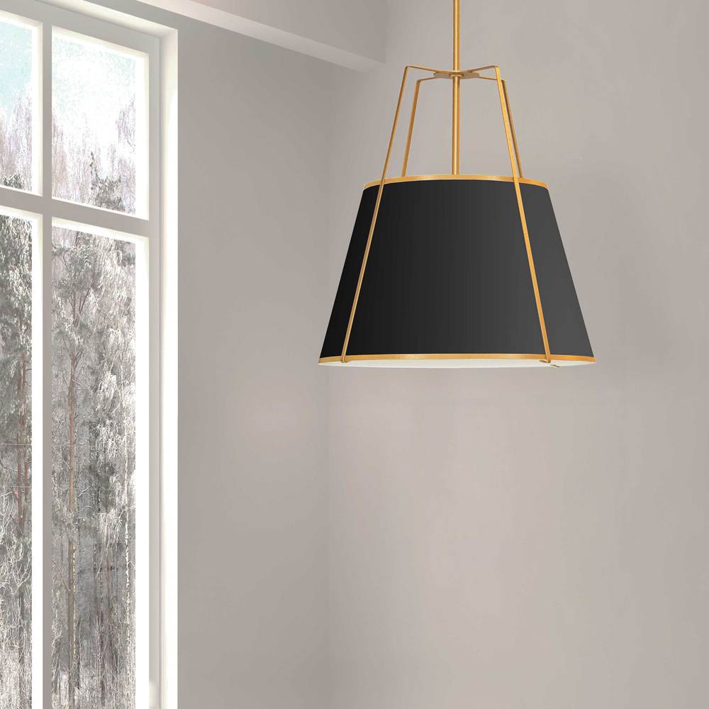 3LT Trapezoid Pendant GLD/BK Shade w/790Diff