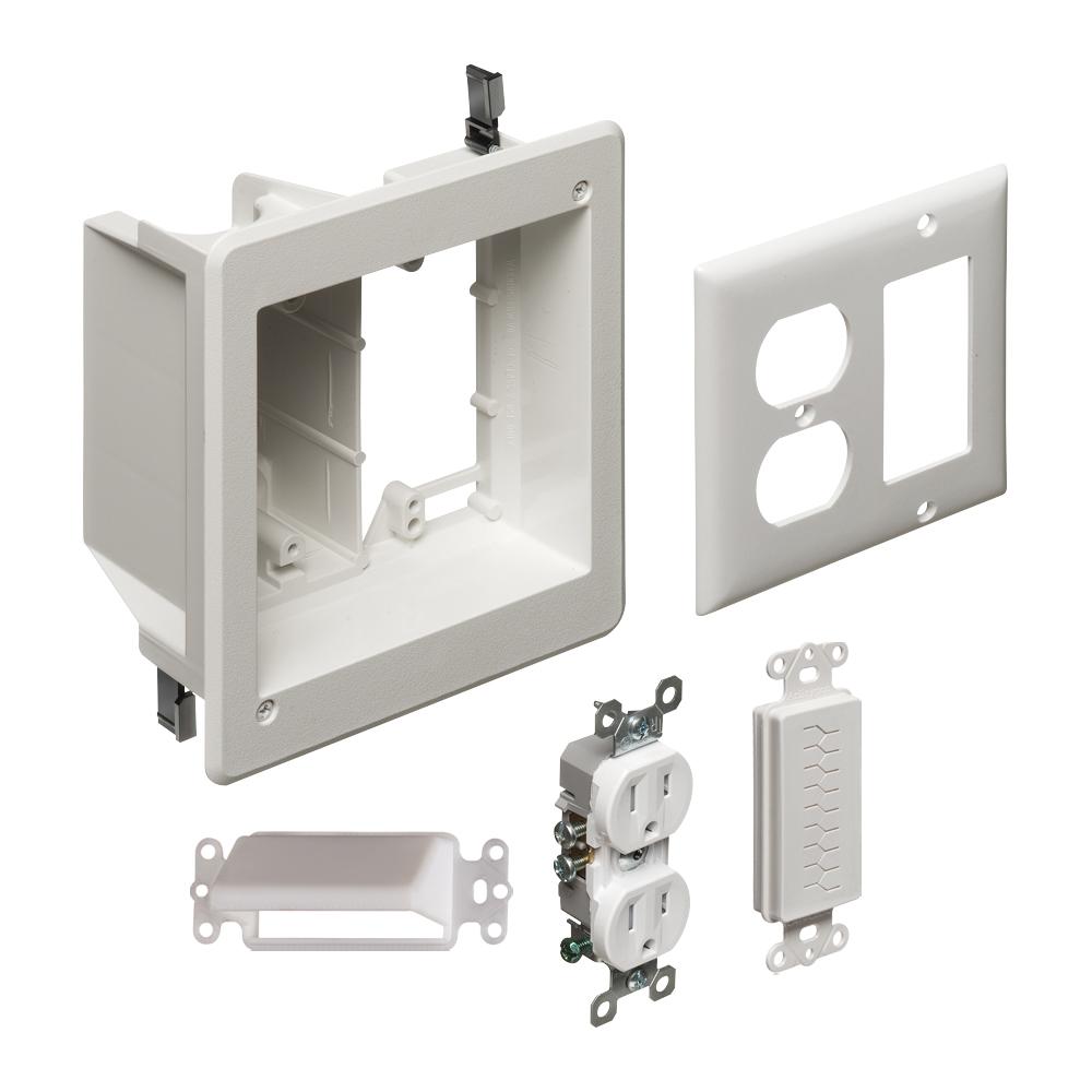 2 GANG WHITE TV BX KIT