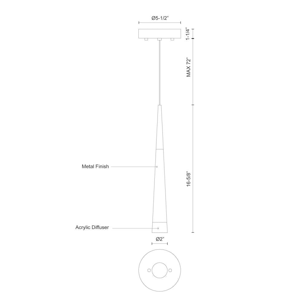 Ultra 2-in Brushed Gold LED Pendant