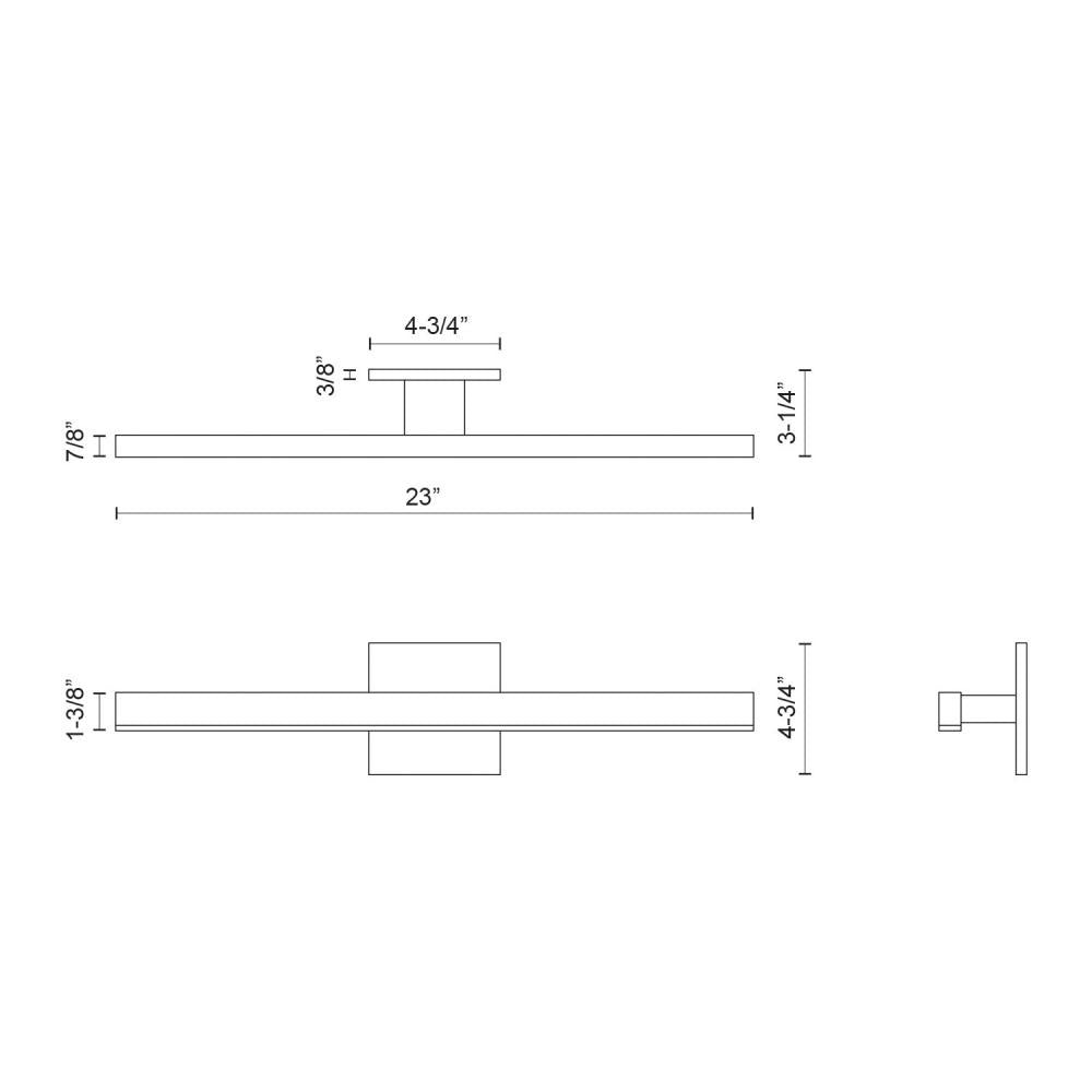Vega 23-in Brushed Gold LED Vanity (2700K)