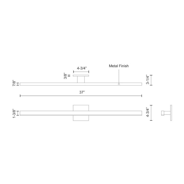 Vega 37-in Brushed Nickel LED Vanity