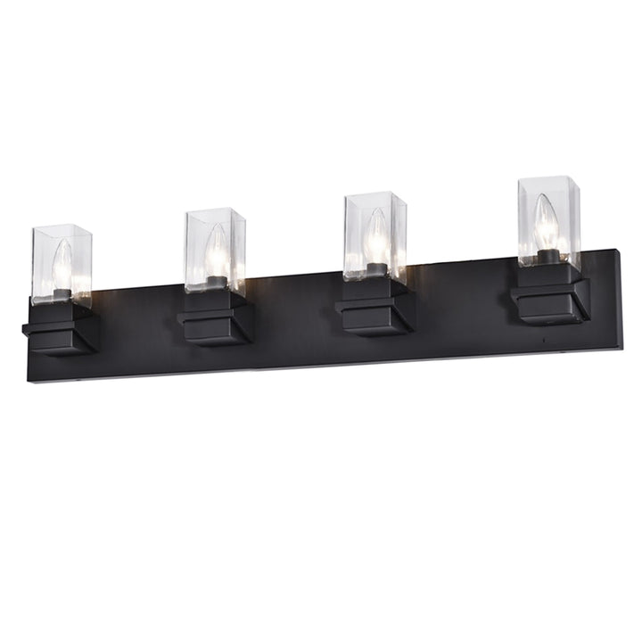 4LT Incandescent Vanity, MB w/ CLR Glass