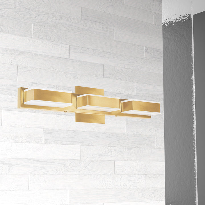 15W LED Wall Vanity, Aged Brass Finish