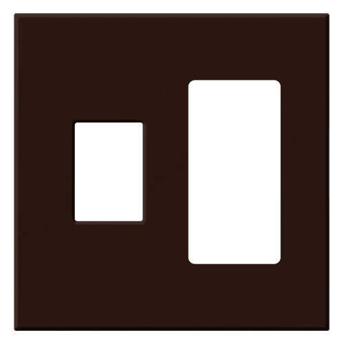 VAREO WALLPLATE 2GNG CONT/RCPT BROWN