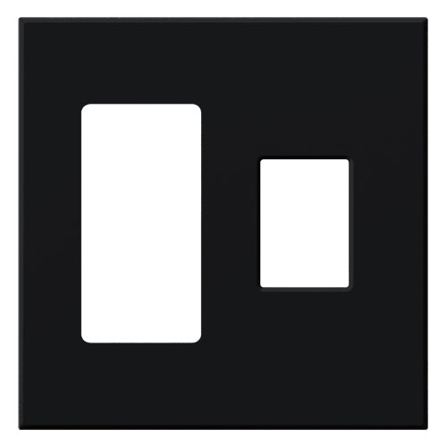 VAREO WALLPLATE 2GNG RECEPT/ CONT BLACK