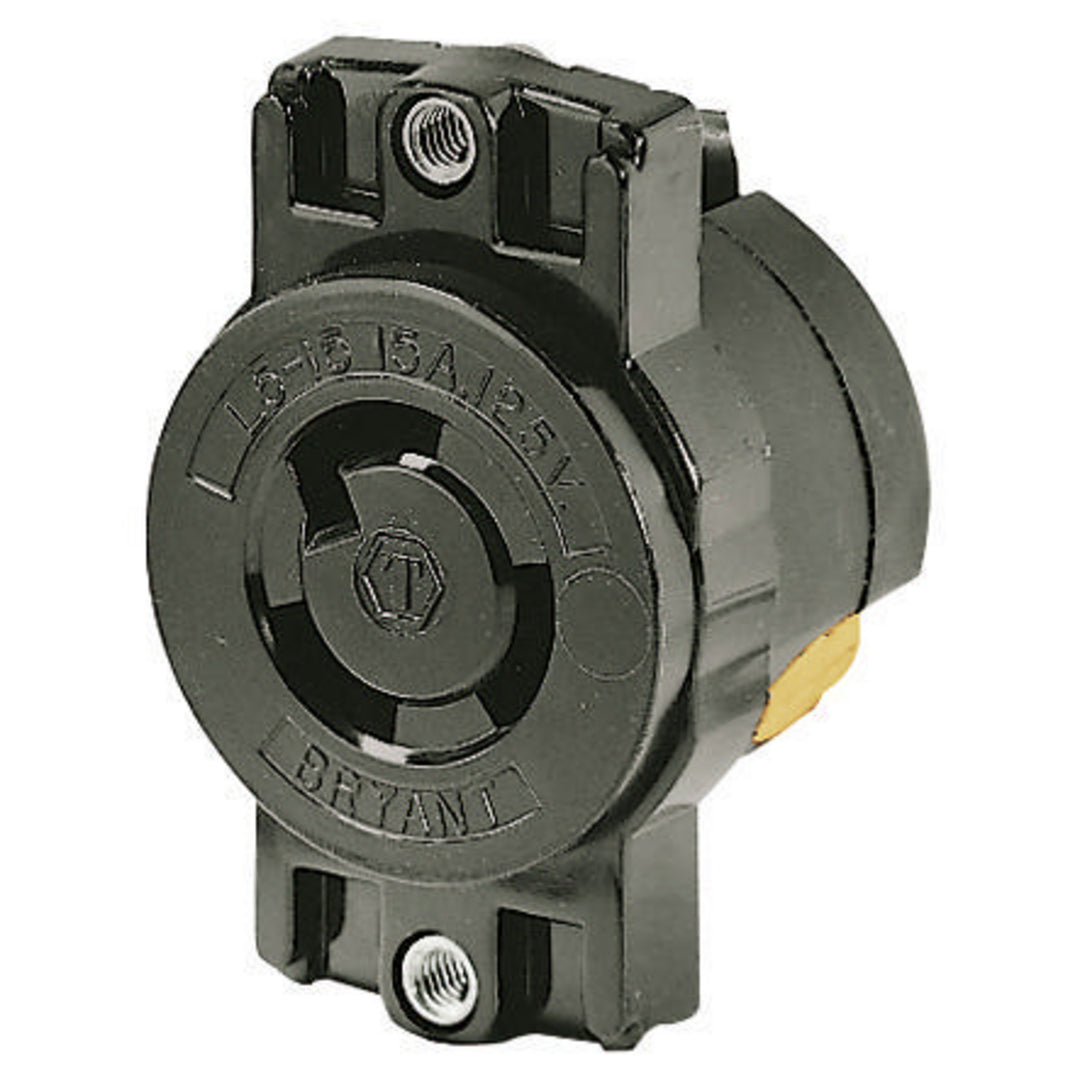 LKG PANEL RECP, 15A 250V, 1.75" MT,BK