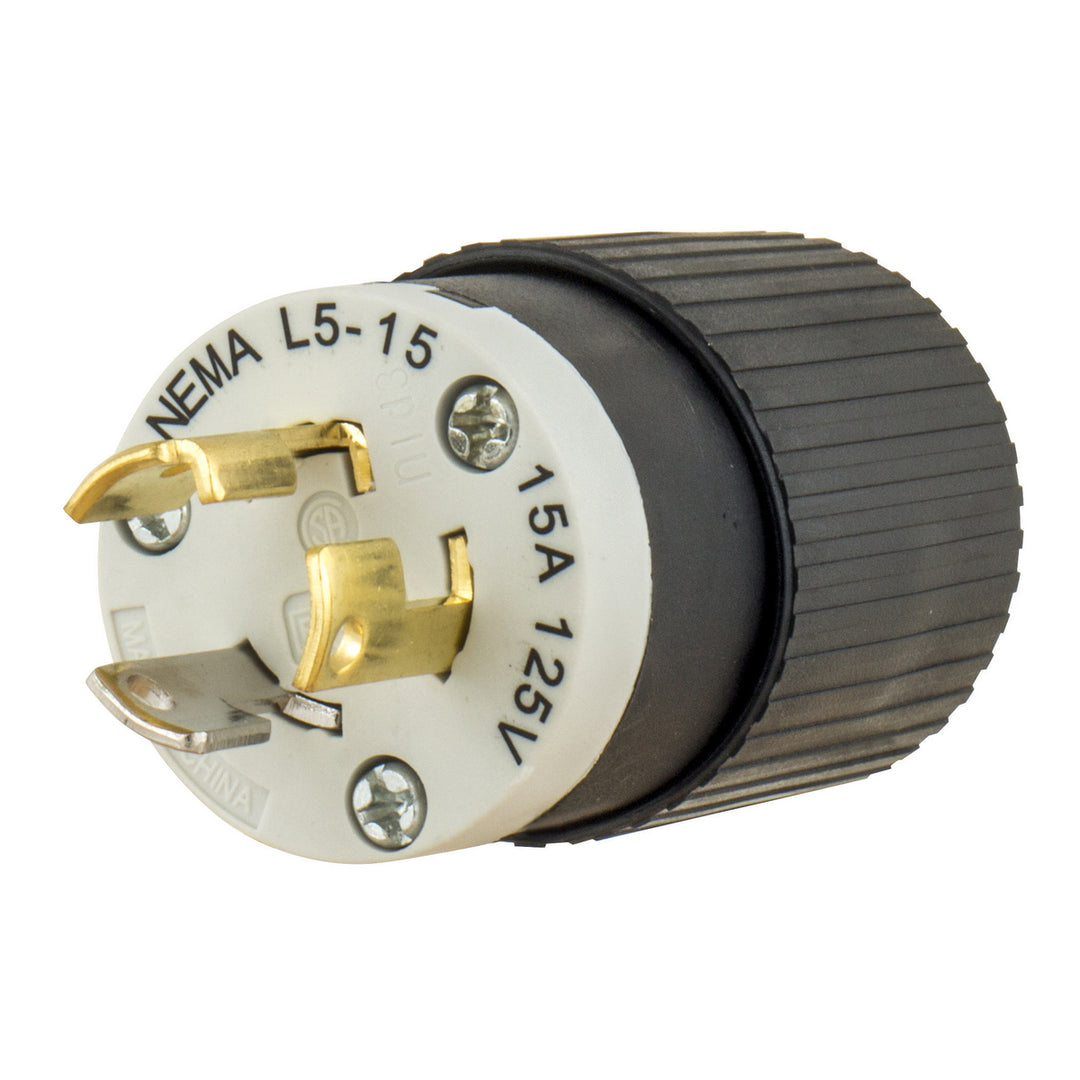 LKG PLUG, 15A 125V, L5-15P, B/W, CN
