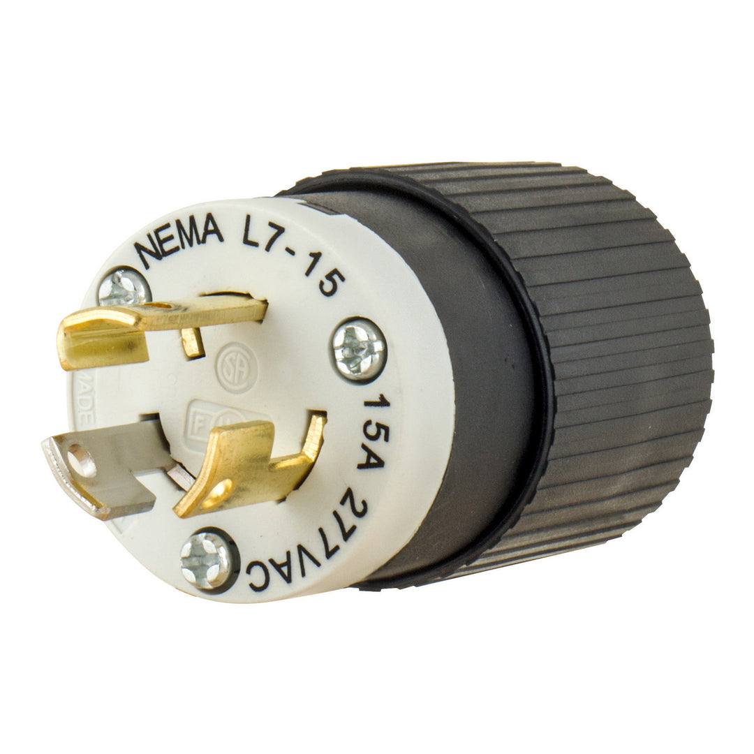LKG PLUG, 15A 277V, L7-15P, B/W