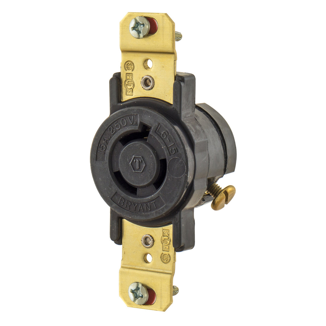 LKG RCPT, 15A 250V, L6-15R, BK