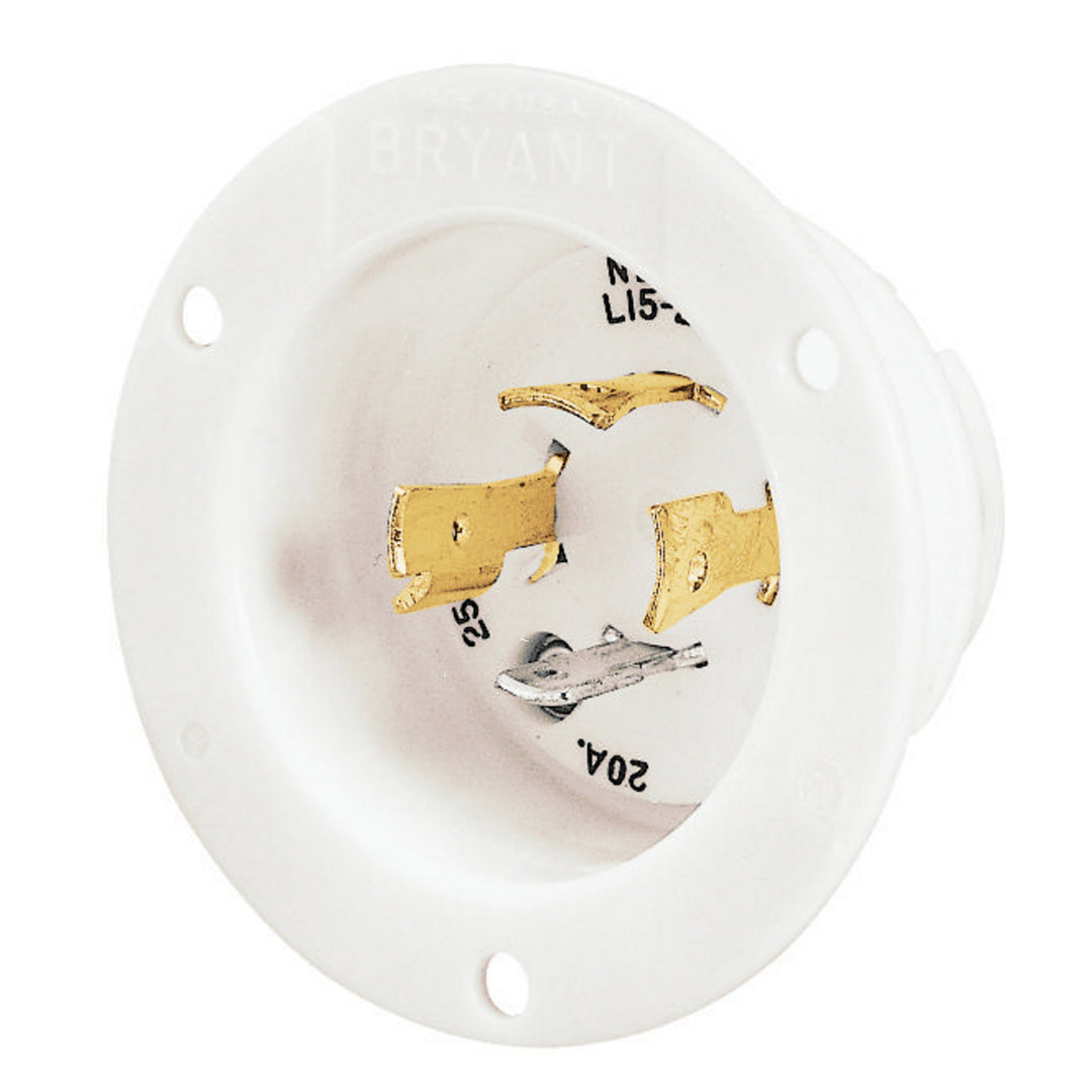 LKG FLG-INLT, 20A 3PH 250V, L15-20P,WH