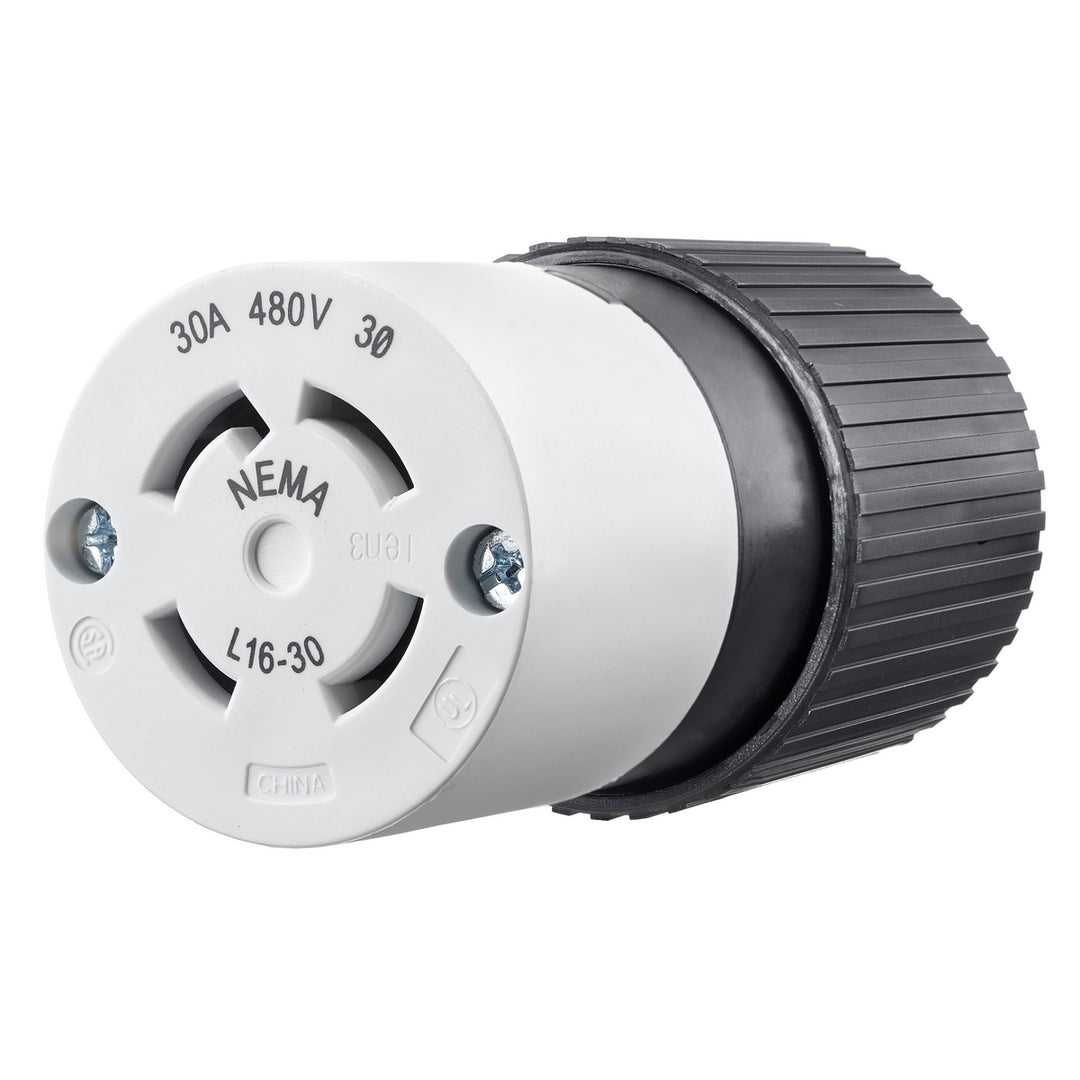 LKG CONN, 30A 3PH 480V, L16-30R,B/W, CN