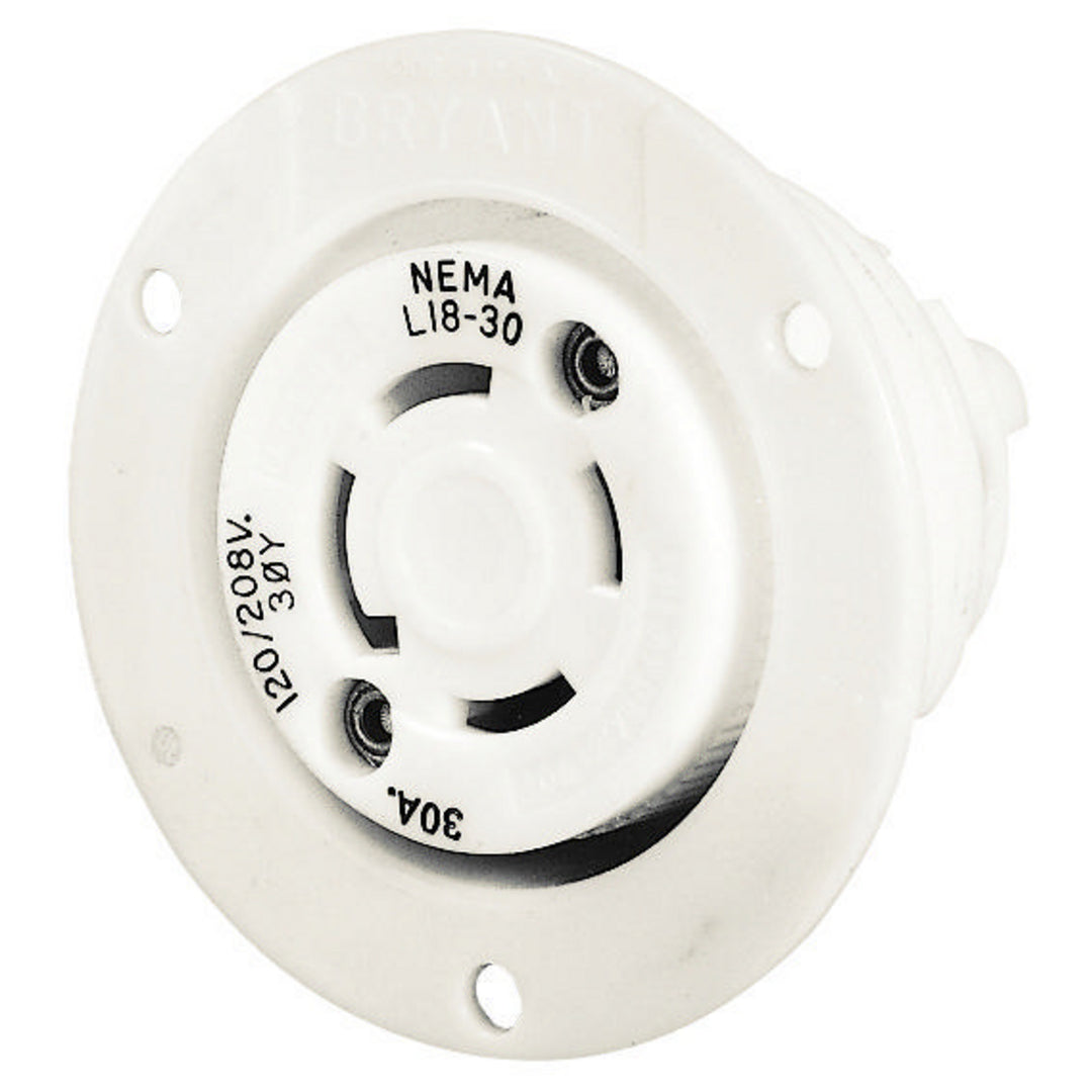 LKG FLG-RCPT, 30A 347/600V, L20-30R,WH