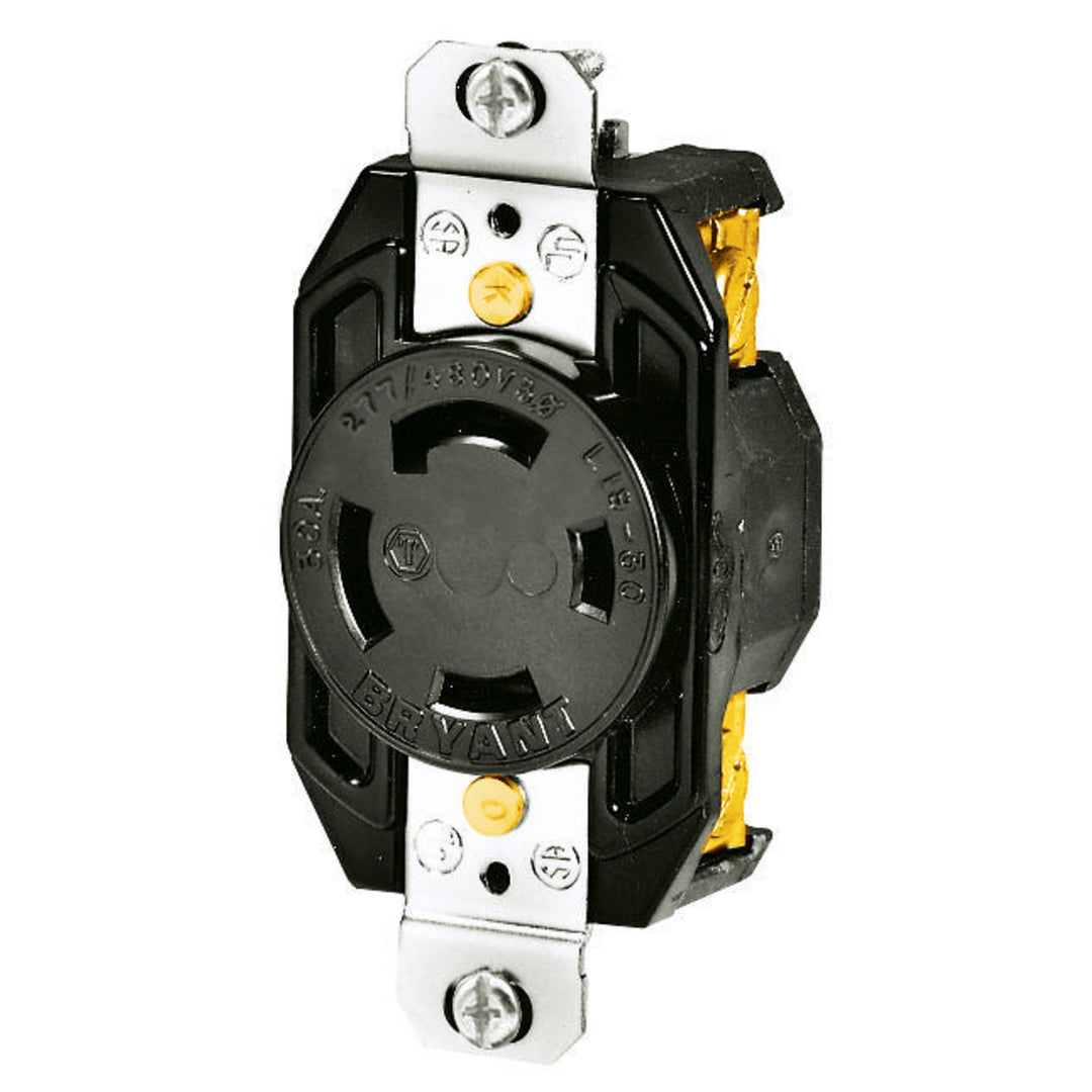 LKG RCPT, 30A 277/480V, L19-30R,BK