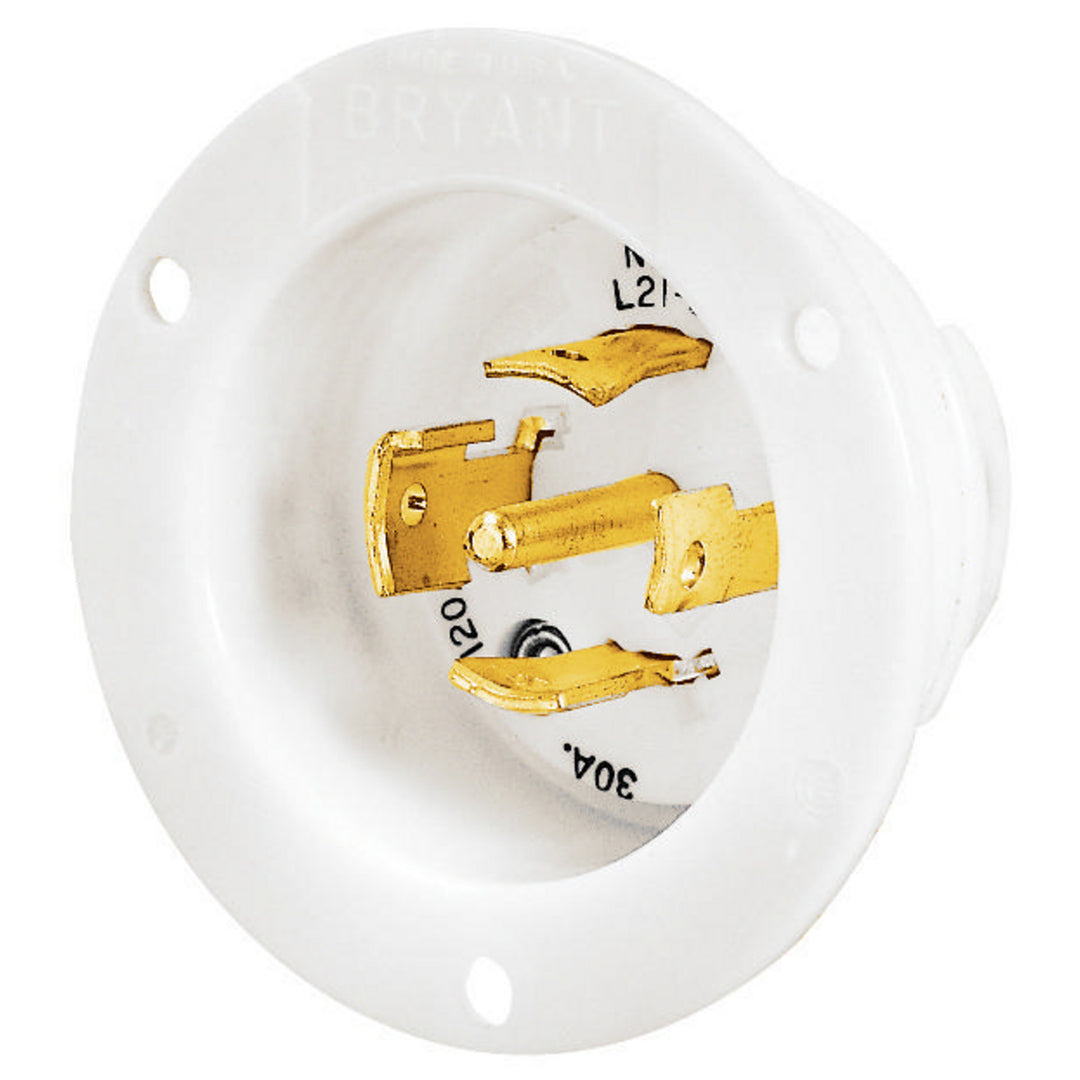 LKG FLG-INLT, 30A 277/480V, L22-30P,WH