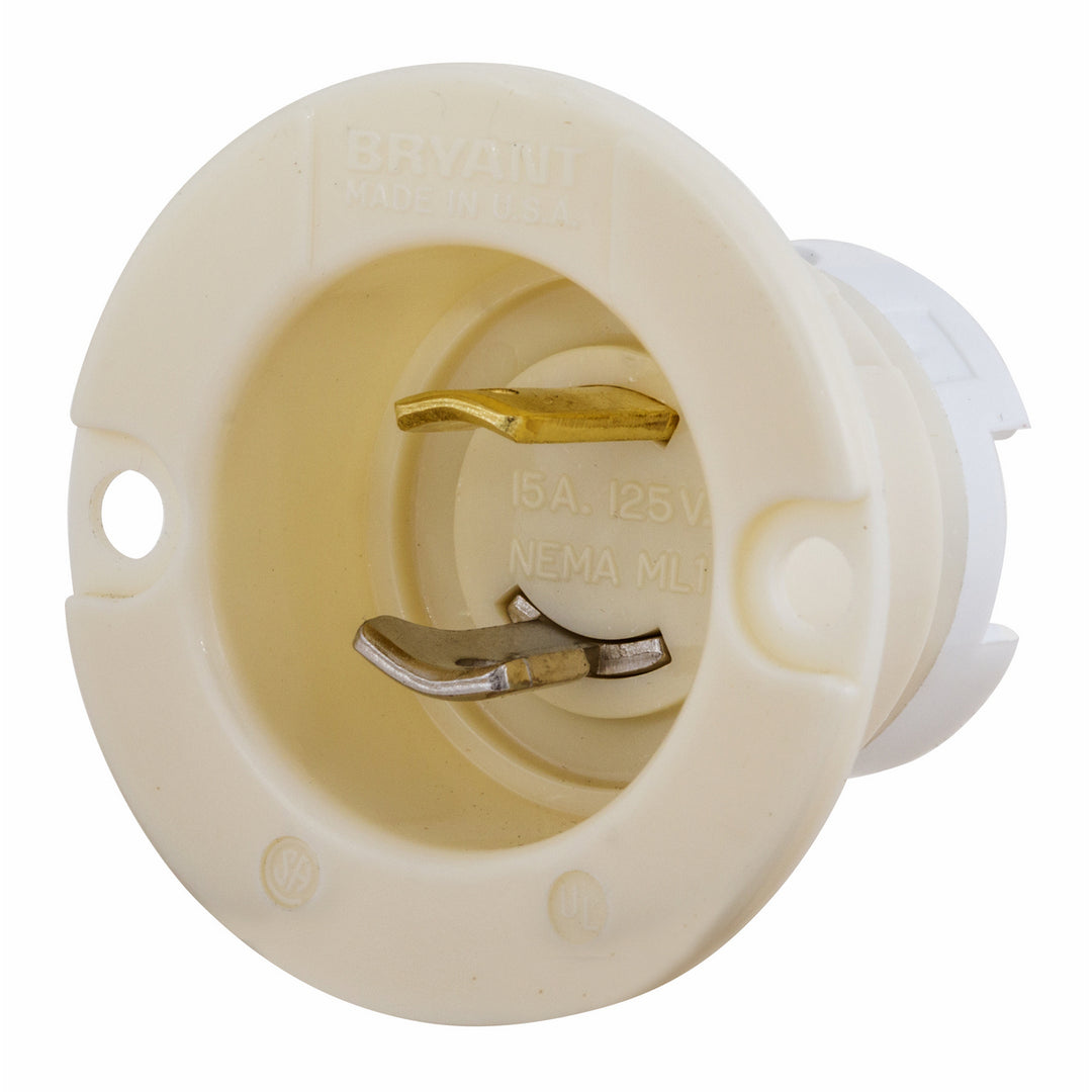 LKG FLG-INLT, MIDGET, 15A 125V, ML-1P