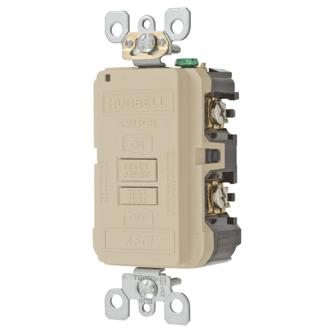 20A ARC FAULT BLACK FACE REC IVORY