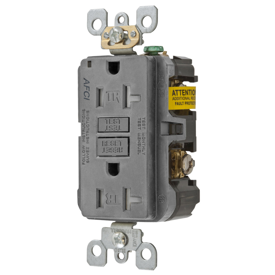 20A ARC FAULT TR RECEPTACLE GRAY