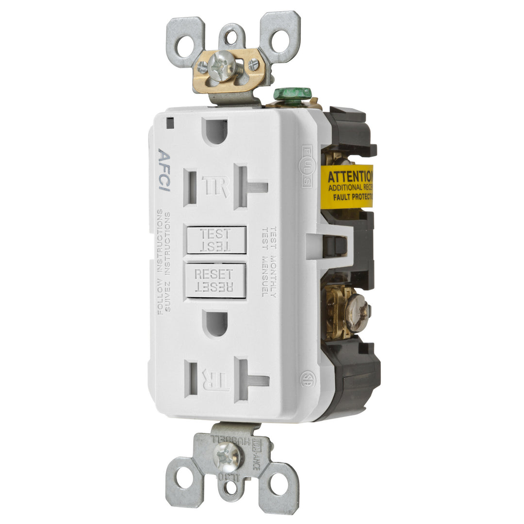 20A ARC FAULT TR RECEPTACLE WHITE