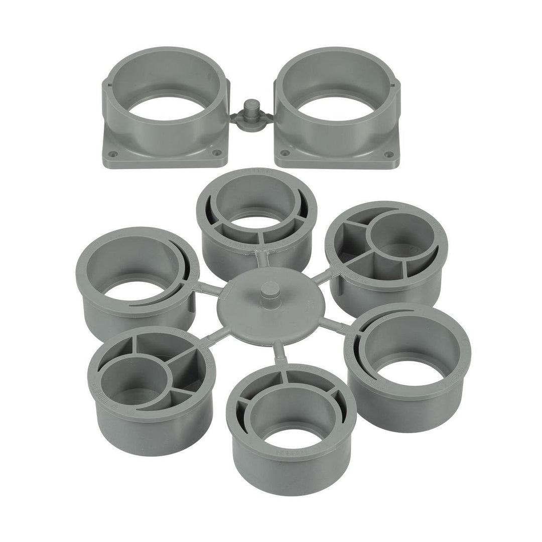 (2) 2" PVC HUBS W/REDUCERS, CONC FB