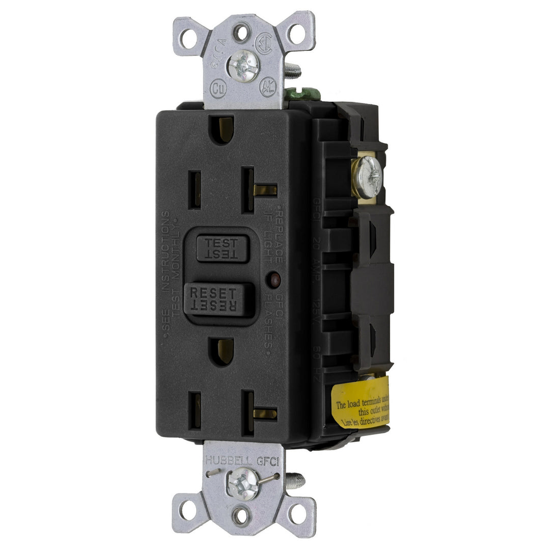 20A 125V COMM LED GFCI, BK, BULK (MS90)