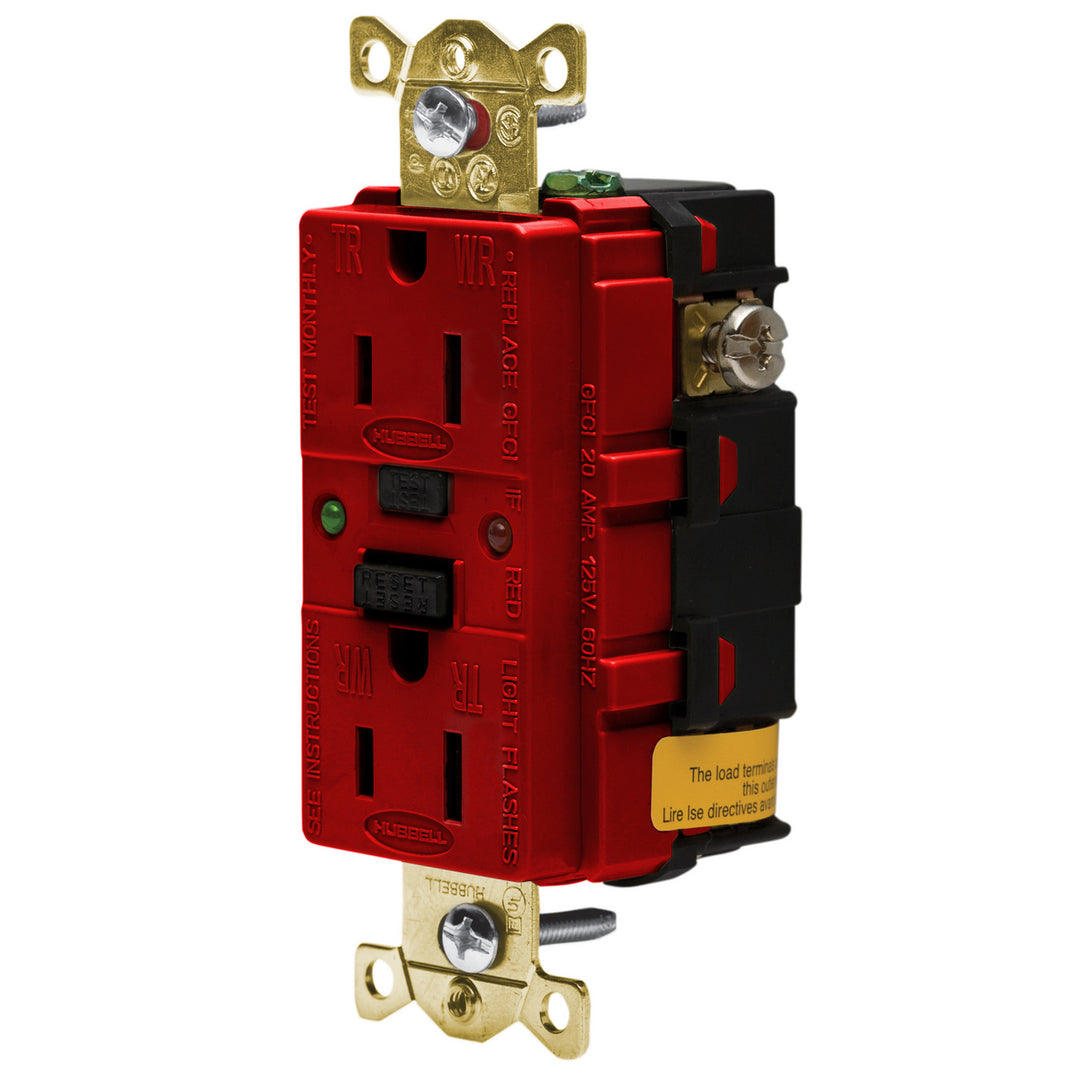 15A 125V IND TAMPER ST GFCI, RED (MS90)