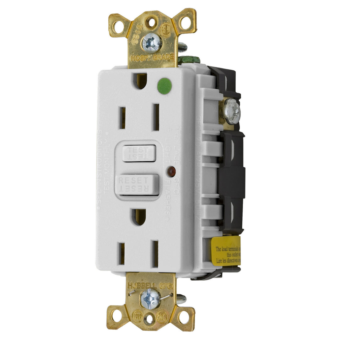15A 125V COMM HOSP LED GFCI, OW (MS90)