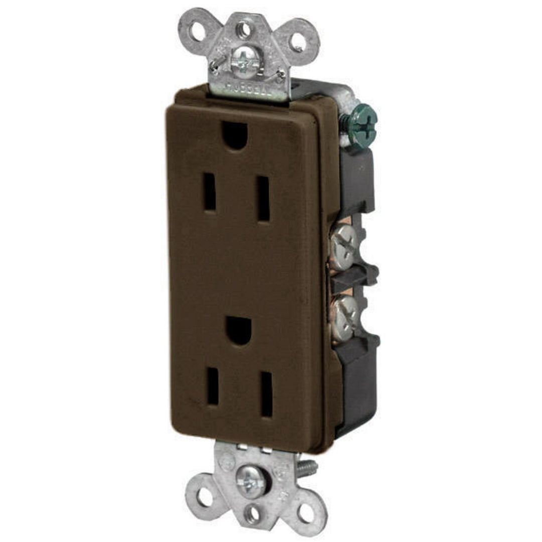 MARINE STYLE DUP RCPT, 15A 125V, BR