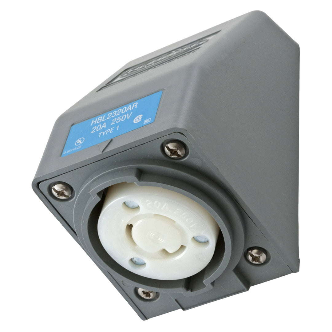 LKG S/SHRD RCPT, L6-20R, ANG SRF MT,GY