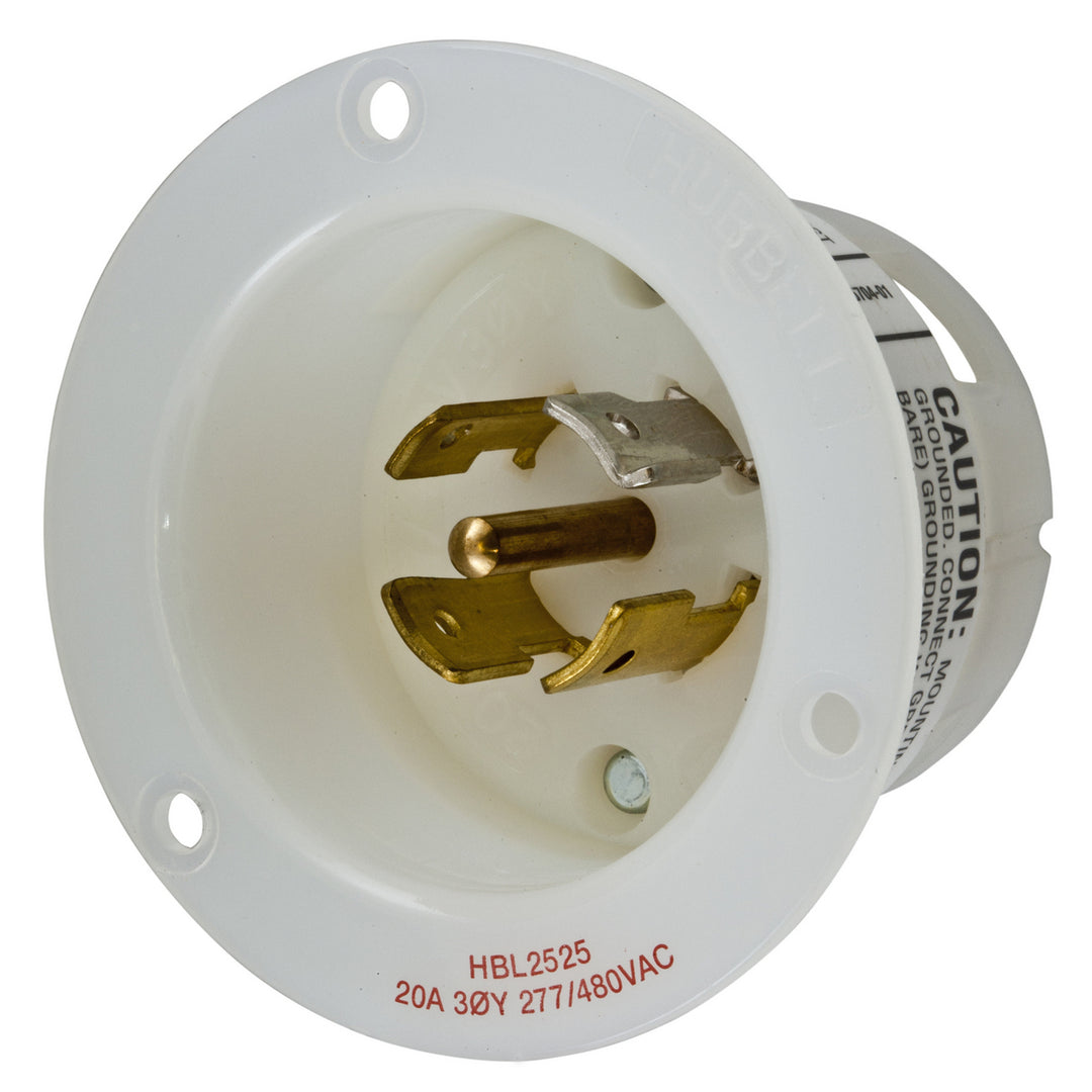 LKG FLG-INLT, 20A 277/480V, L22-20P, WH