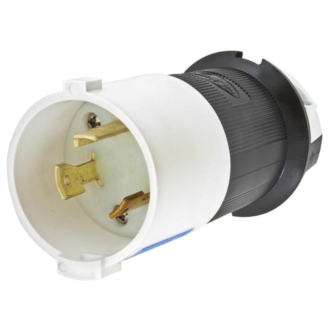 LKG S/SHRD PLUG, 30A 250V, L6-30P, B/W