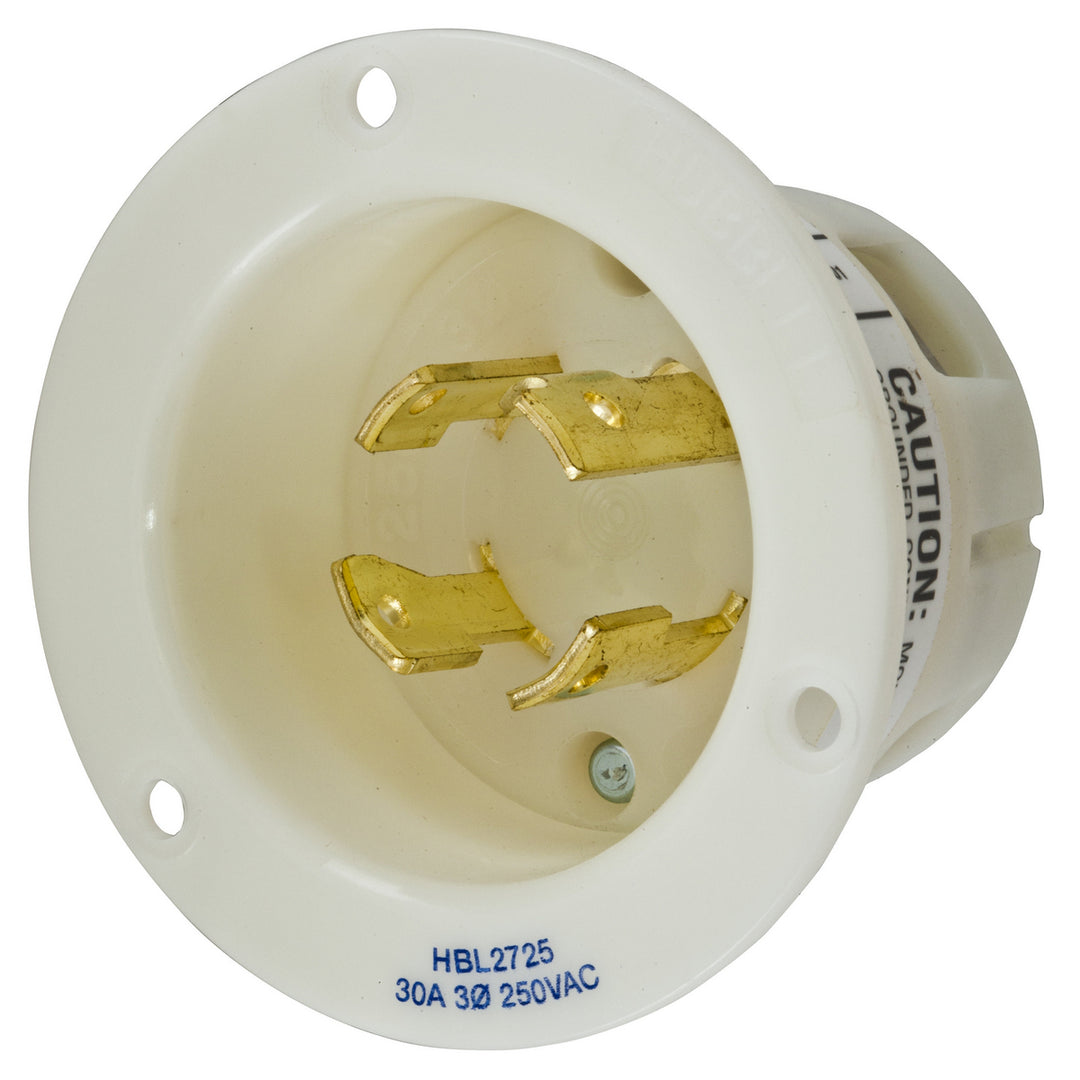 LKG FLG-INLT, 30A 3P 250V, L15-30P, WH