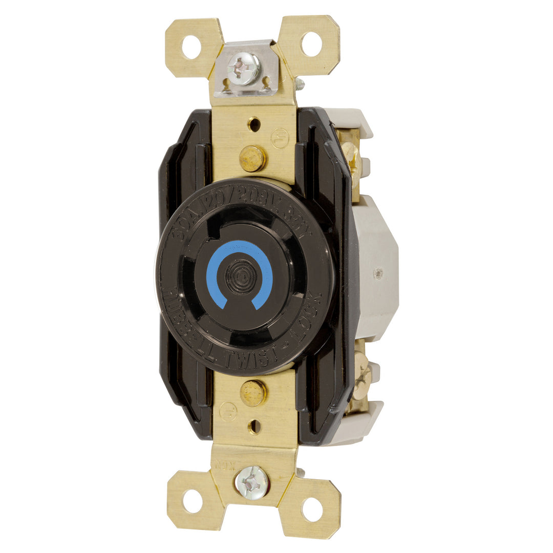 LKG RCPT, 30A 3PH 120/208V, L18-30R, BK