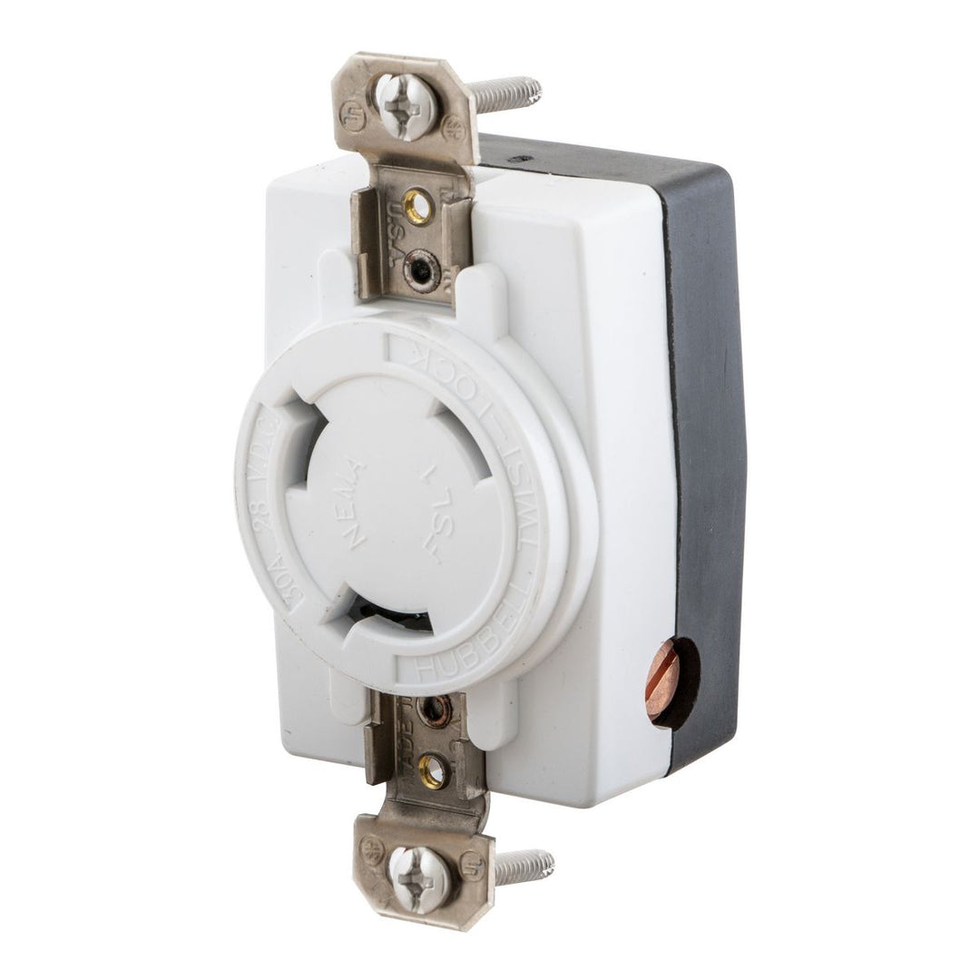 LKG MARINE RCPT, 28VDC, WHITE, ENL HOLE