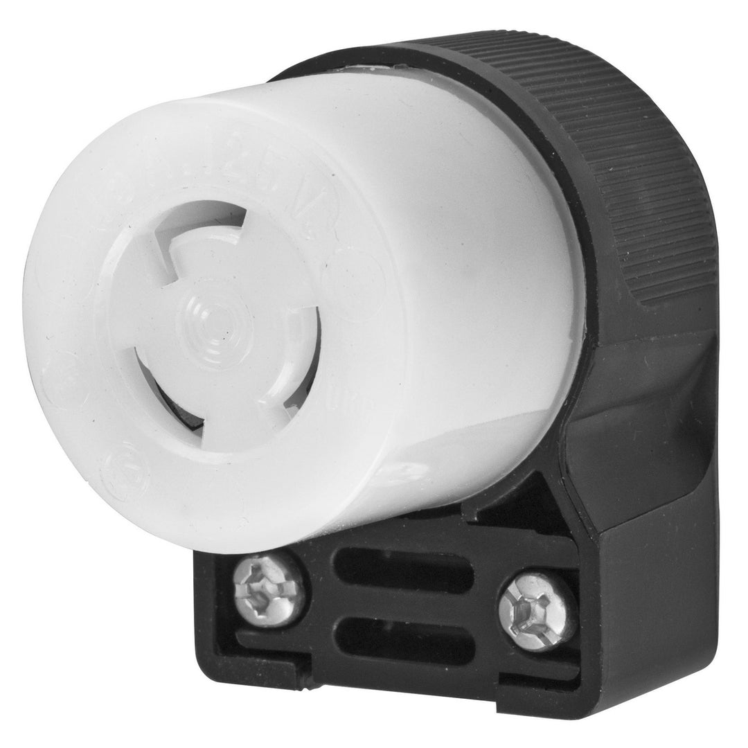 LKG ANG CONN, 15A 125V, L5-15R, B/W
