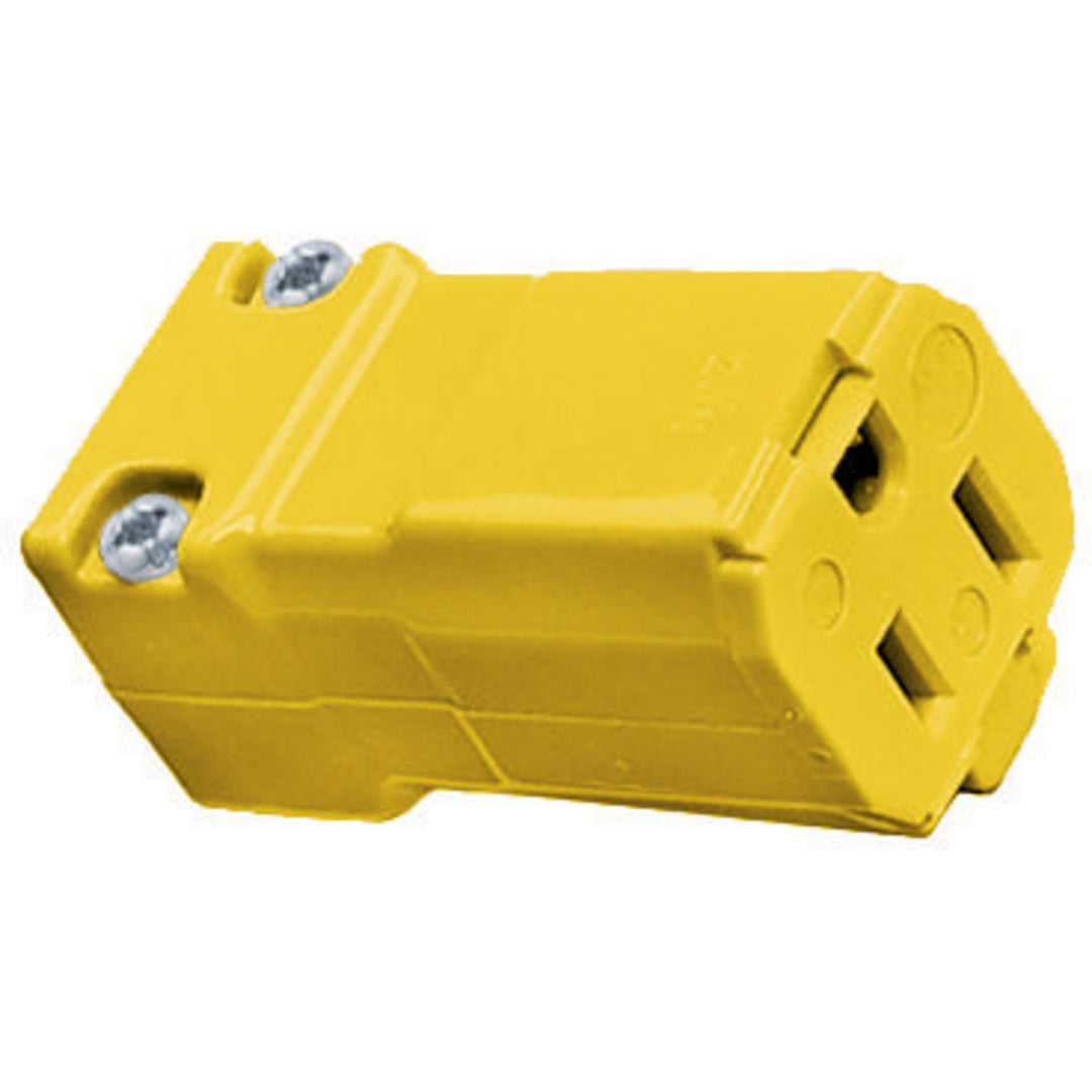 MARINE VAL CONN, 15A 125V, 5-15R, YL