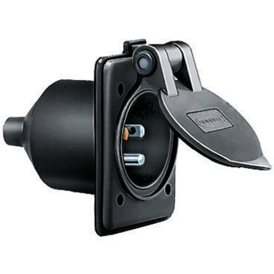 MARINE HULL INLET, 15A 125V, 5-15P, BK