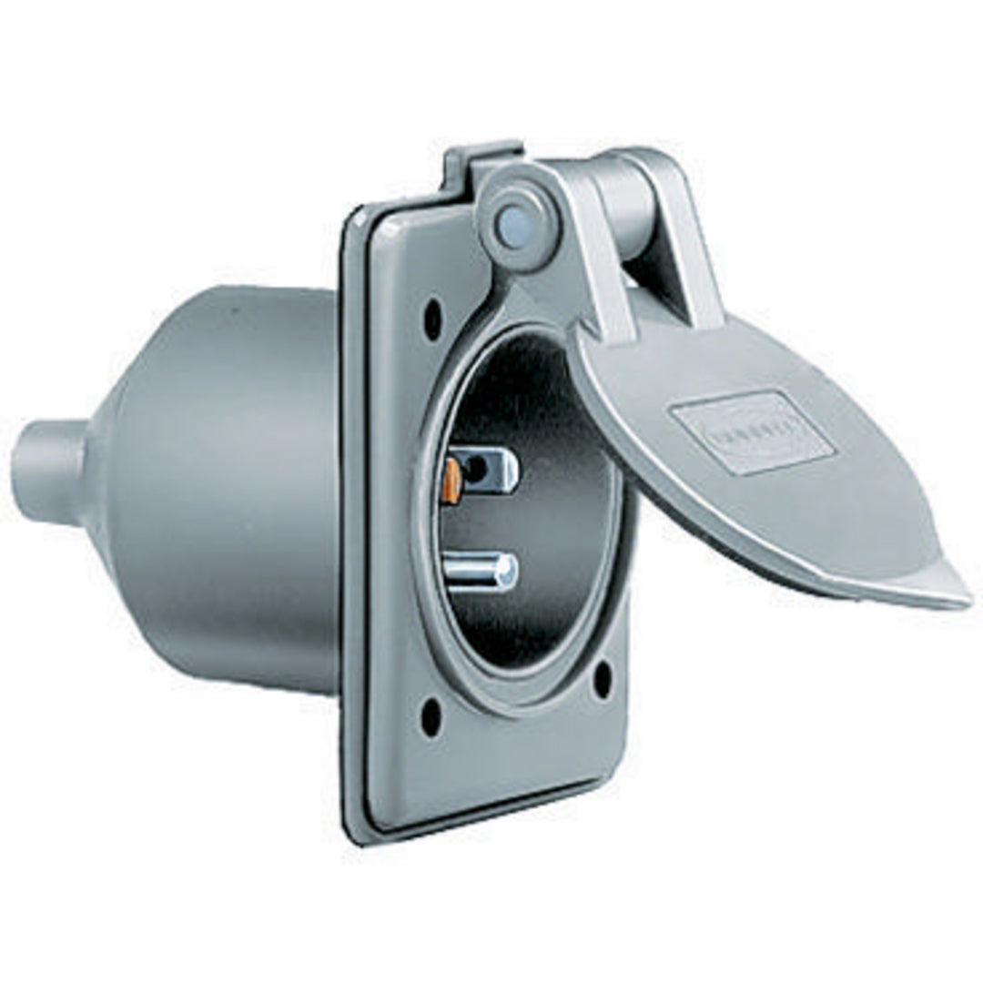 MARINE HULL INLET, 15A 125V, 5-15P, GY
