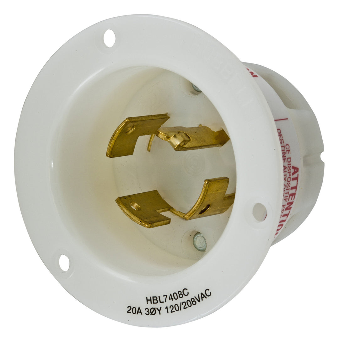 LKG FLG-INLT, 4P4W, 20A 120/208V, WH