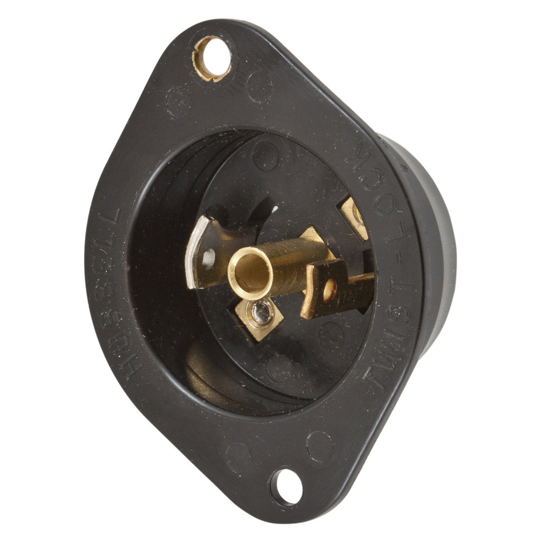 LKG FLG INLET,MIDGET 15A 125V,ML-2P, NM