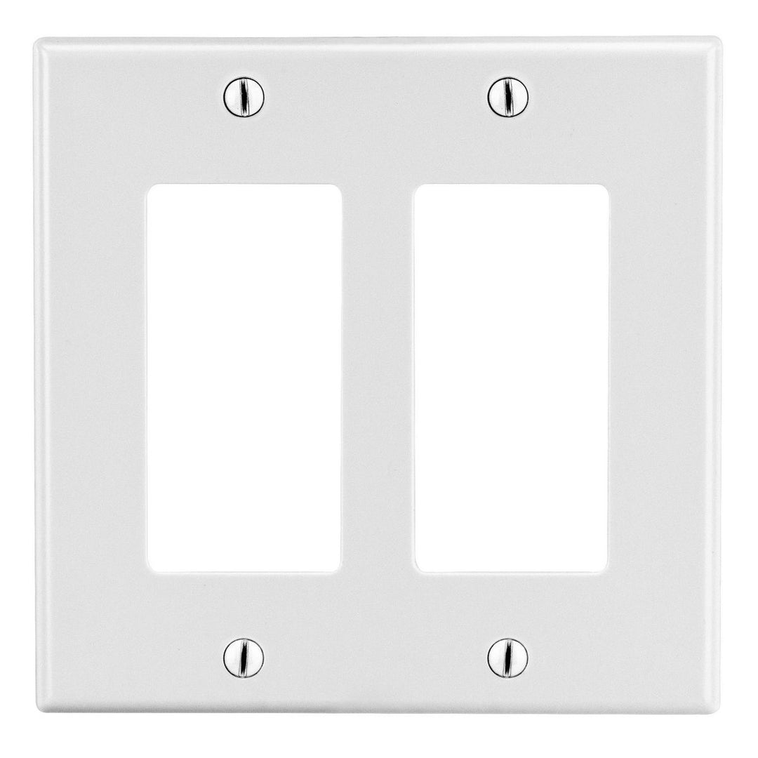 WALLPLATE, M-SIZE, 2-G, 2) DEC, WH