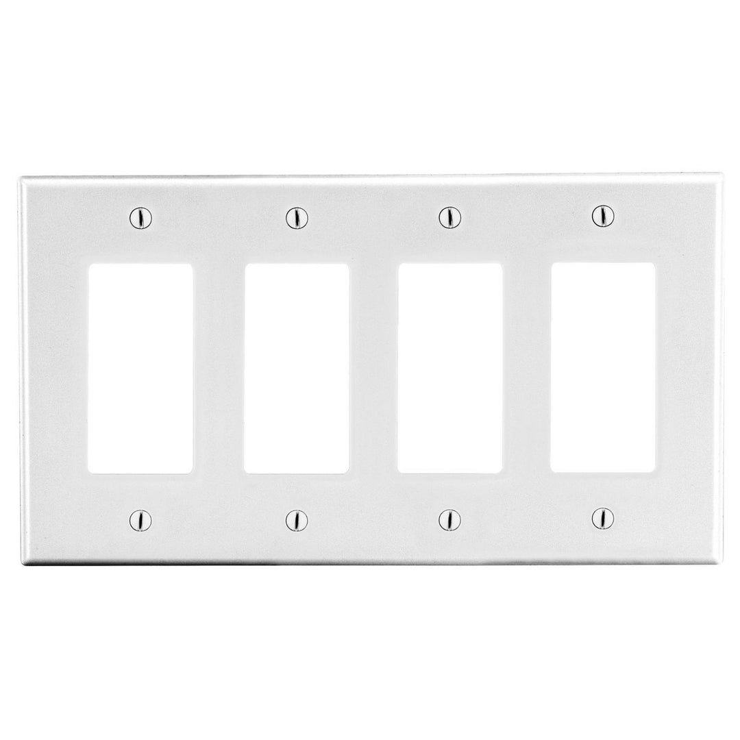 WALLPLATE, M-SIZE, 4-G, 4) DEC, WH