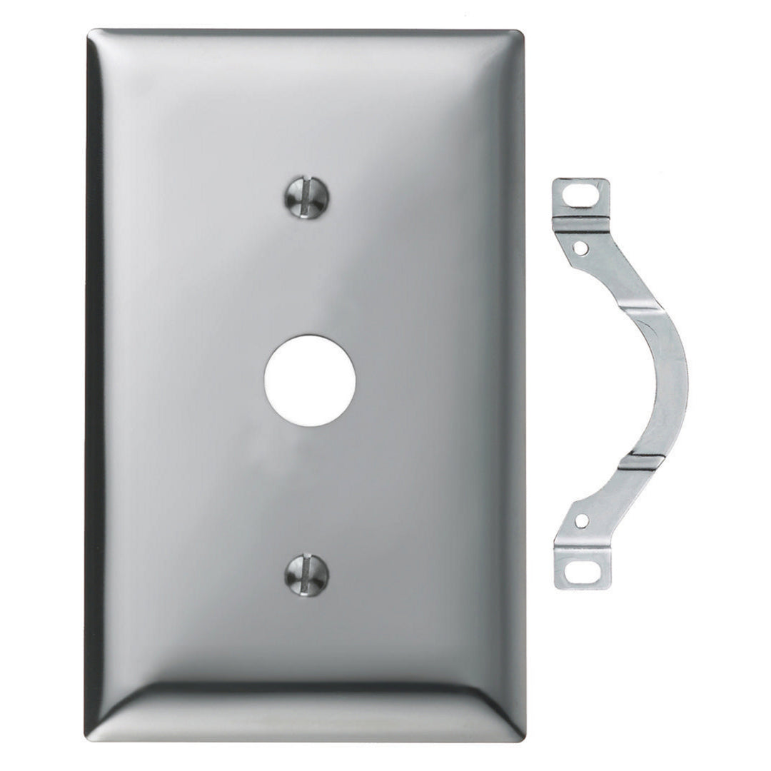 WALLPLATE, 1-G, .64" OPENING, CHR PLT