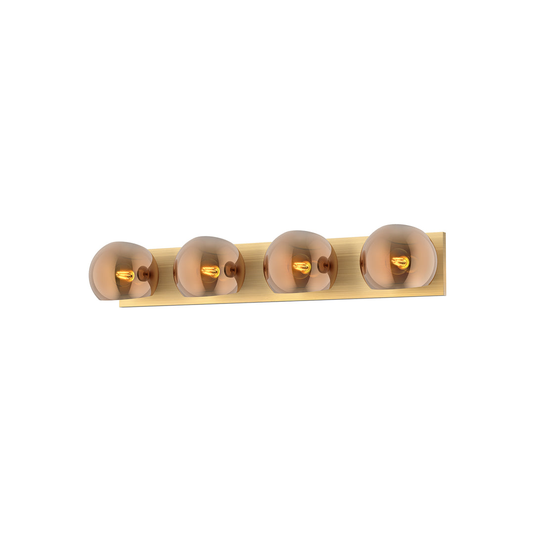Willow 31-in Brushed Gold/Copper Glass 4 Lights Vanity