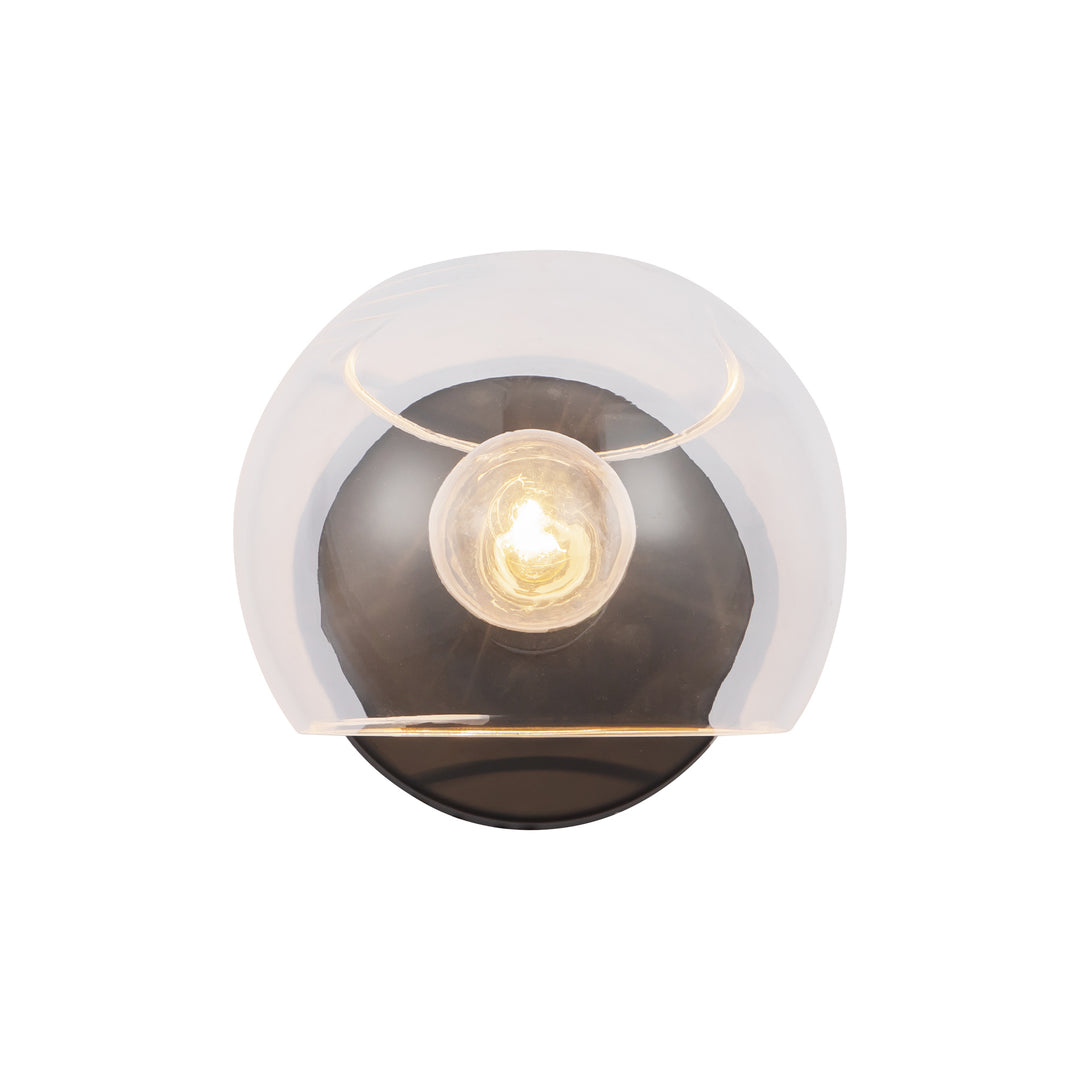 Willow 6-in Clear Glass/Matte Black 1 Light Wall/Vanity